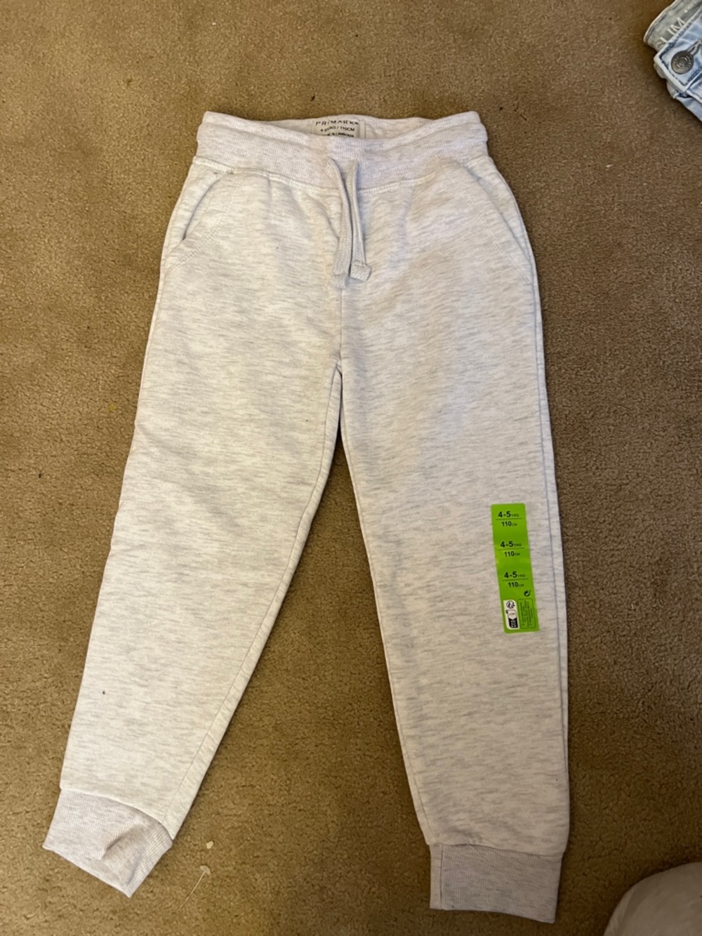 Kids Light Gray Jogger Sweatpants - Brand Unspecified